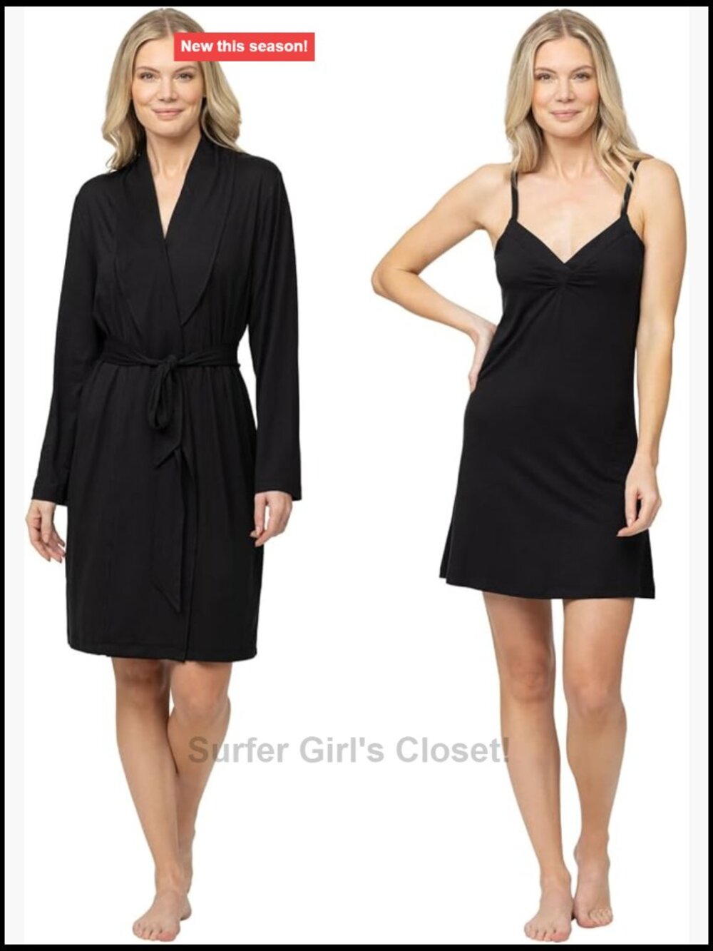 Silky 2-Piece Nightgown and Robe Set Relaxed Fit Sleepwear